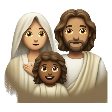 Jesus with Joseph and mary sticker