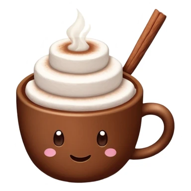 cup of cocoa with marshmallows, no face sticker