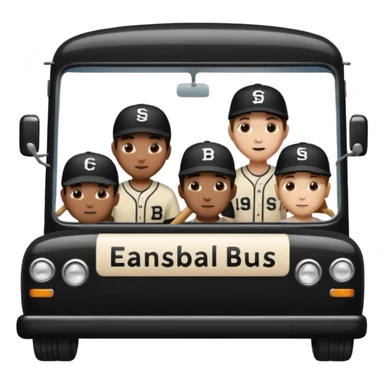 autobus de equipo llevando a egnte de basebal  y un chofer sticker