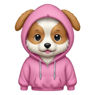 Dog wearing a pink hoodie ￼ sticker