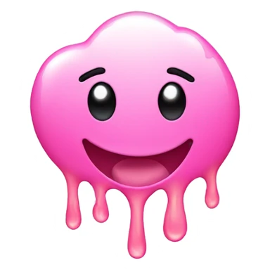 cute smiley melting emoji with pink hearts sticker