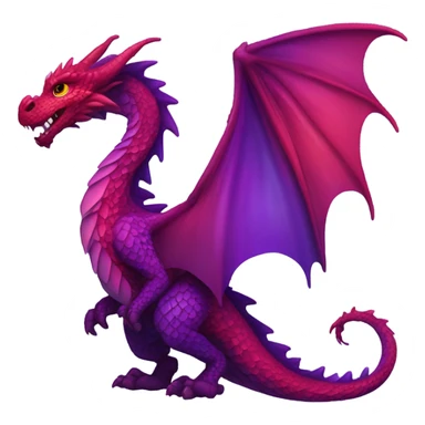 Beautiful red to purple ombré dragon sticker