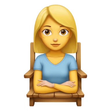 a woman with yellow skin sitting on a chair sticker