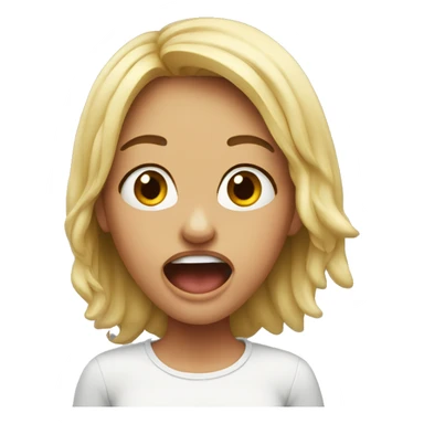 Girl with open mouth parody sticker