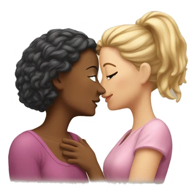 One woman whispers into the ear of another woman closing by hand sticker