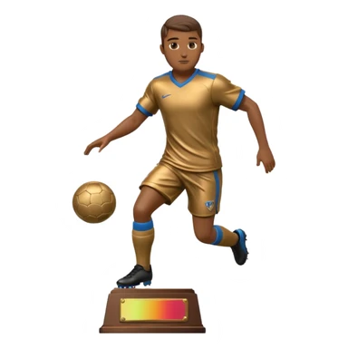 a trophy of a football player sticker