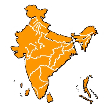 India map with saffron colour ( akhand Bharat ) with proper state sticker