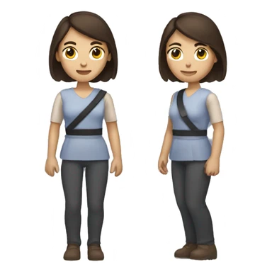 Brunette woman with arm sling  sticker