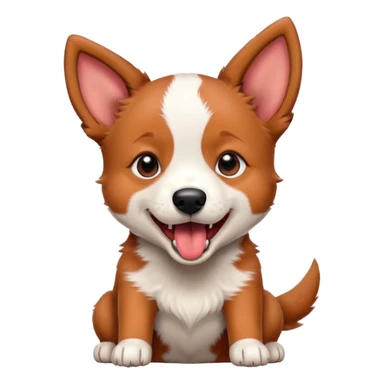 Red heeler puppy howling with mouth open sticker