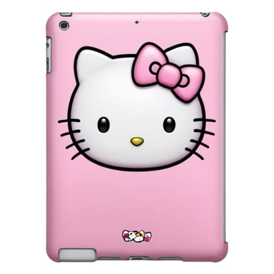 je veux un iPad rose cute avec une coque hello kitty sticker