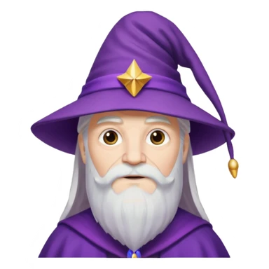 dumbledore, white hair, wear purple magic hat sticker