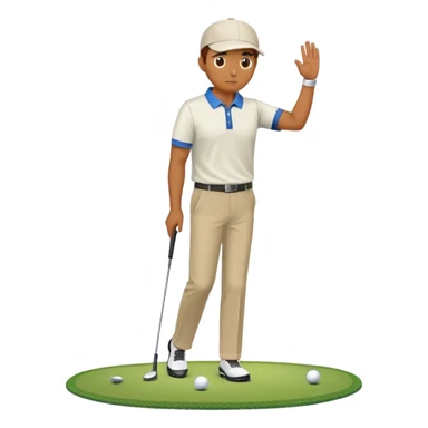 A man missing a putt on the 18th hole to lose a golf match sticker