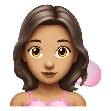 brunette fairy with pink wings  sticker