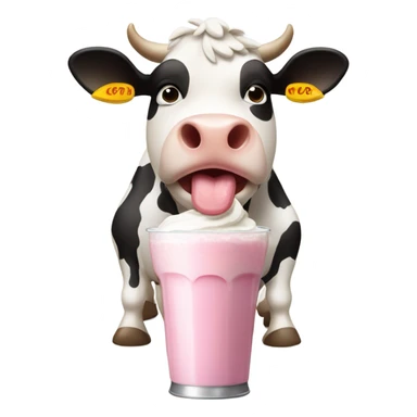Cow eating a milkshake  sticker