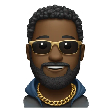 Bearded black man, with a gold chain, sunglasses, jeans, t shirt  sticker