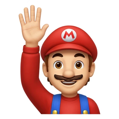 mario bross saludando con la mano arriba  sticker