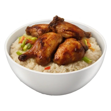 Jerk chicken and rice in a bowl sticker