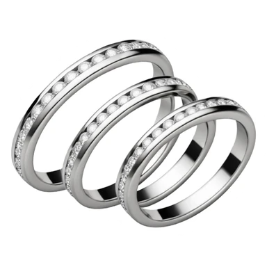 vier gleiche Eheringe Platin mit Diamant sticker