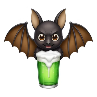 black bat drinkig sprite sticker