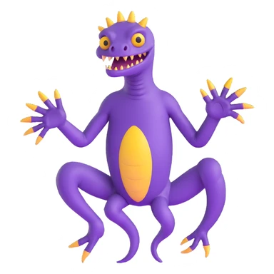 purple reptilian monster with multiple limbs like in Monsters Inc sticker