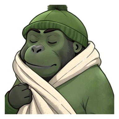 A sleepy gorilla sticker