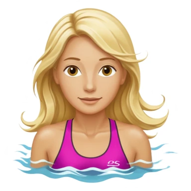 triathlete long blonde hair woman swim sticker