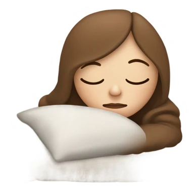 White girl with frekles Brown not curly hair sleeping peacfully on a pillow with a blanket  sticker