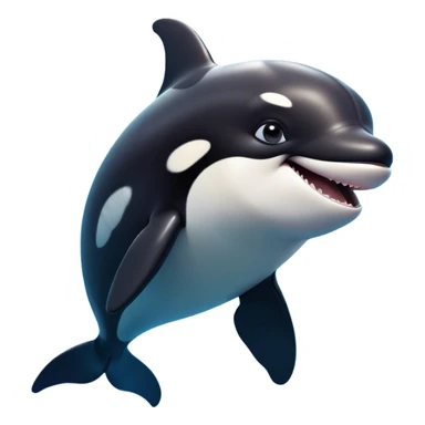 Cinematic Comical orca Portrait Emoji, Head tilted dramatically with an exaggeratedly shocked expression, featuring a sleek black-and-white body with wide, comically expressive eyes full of playful disbelief and animated flippers, Simplified yet hilariously expressive features, highly detailed, glowing with a slightly sassy oceanic glow, high shine, dramatic yet playful, stylized with an air of cheeky marine mischief, soft glowing outline, capturing the essence of a meme-worthy orca that looks ready to make waves with its hilariously dramatic antics! sticker