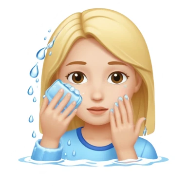 girl washing her face sticker