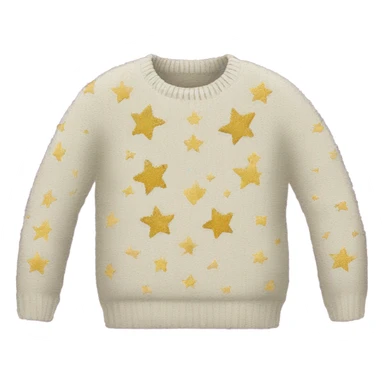 Knit sweater with star glitter patterned sticker