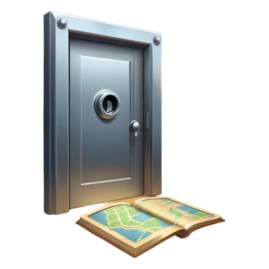 An icon representing an urban escape room adventure, with a locked door, mysterious clues, and a flashlight. Around the design, hidden symbols and a map guide the way through an indoor or city-based quest. A dynamic, immersive look, evoking thrill and the challenge sticker