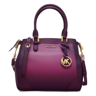 Realistic isolated plum purple to wine color ombre michael kors satchel purse.  sticker