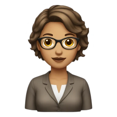 librarian girl brown short hair sticker