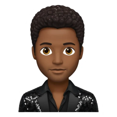 Eric Benét with dark brown hair, black sequin outfit sticker