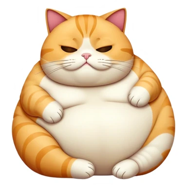 Lazy fat cat sticker