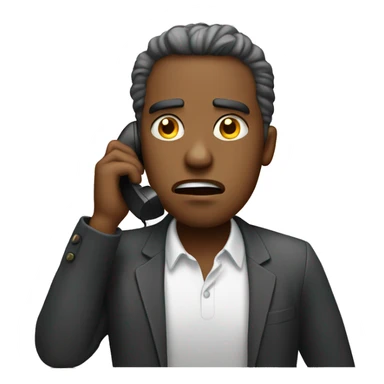 unhappy person on phone sticker