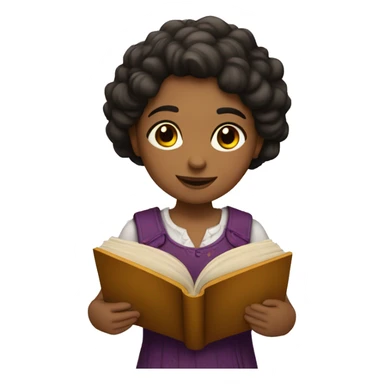 spanish girl with a book sticker