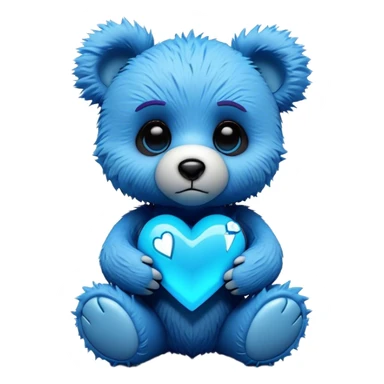 3D, adorable little Pixar style blue neon punk teddy bear holding a broken heart, ultra detailed, each lash, eye, and strand of fur is shown in stunning detail as though captured in a timeless photograph, rich textures, visually rich, so lifelike it feels like it could leap off the page at any momen sticker