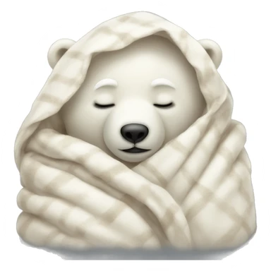 Baby polar bear sleeping in a blanket sticker
