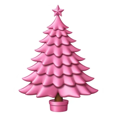 pink christmas tree with pink bow and pink ornaments sticker