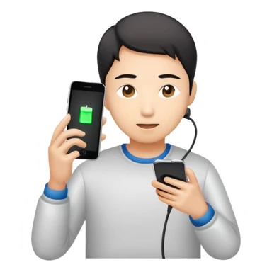 Chinese Playing phone while charging sticker