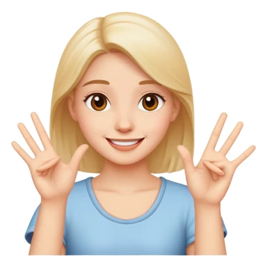 happy girl with stop hand gesture sticker