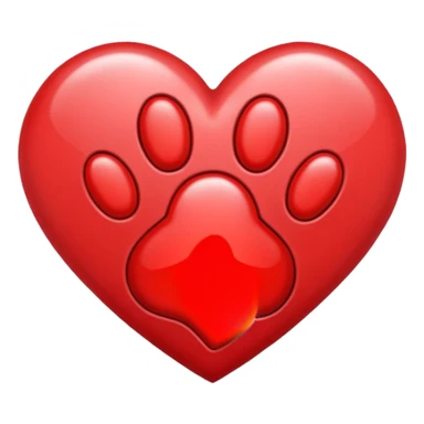 heart with a paw print overlay sticker