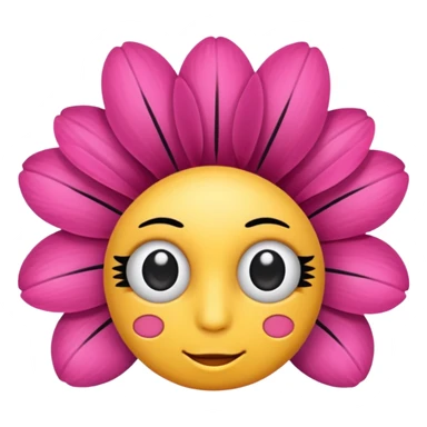 Flower with bedroom eyelashes sticker