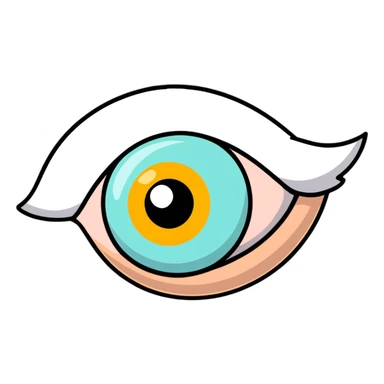 cartoon eye with expressive eyelid and pupil sticker