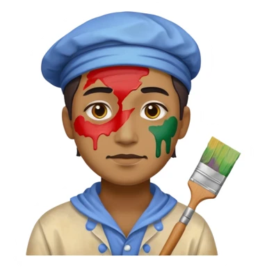 Painter with Paint Stained Face sticker