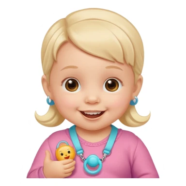 a baby girl with pacifier sticker