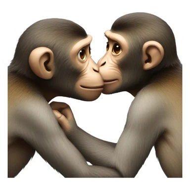 Two monkeys kissing  sticker