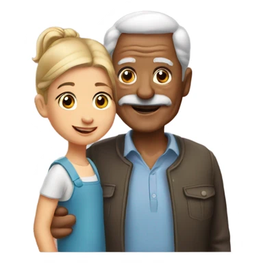 A grandfather with his daughter  sticker