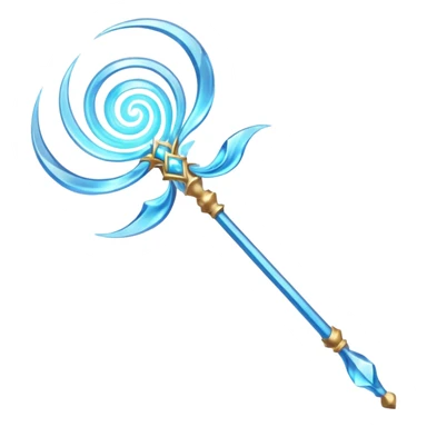 wind elemental staff object icon, fantasy magic staff, swirling wind aura, light blue glow, floating air particles, elegant design, 3D cartoon, mobile game icon style, centered, clean background, soft shadow, no text, no watermark
 sticker